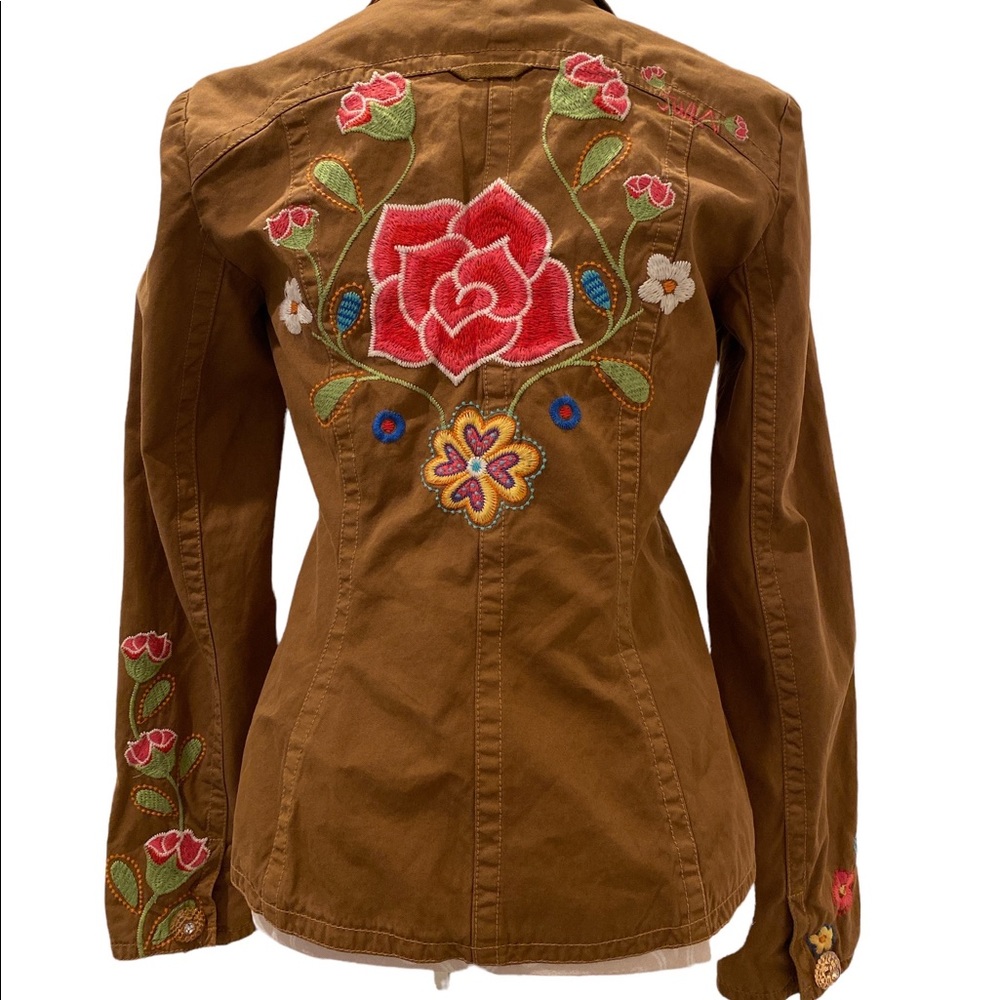 Johnny Was Jacket Boho Hippie Floral Cotton Hinga Small